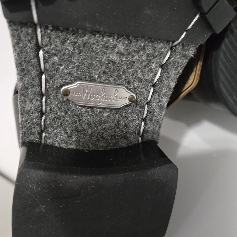 WOOLRICH-New With Tags! Red And Black Plaid Waterproof Wool Ankle Boots. Size 8 - Picture 6 of 11